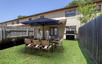 Fenced-in back yard